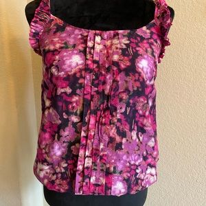LOFT Floral Sleeveless Blouse sz Petite S